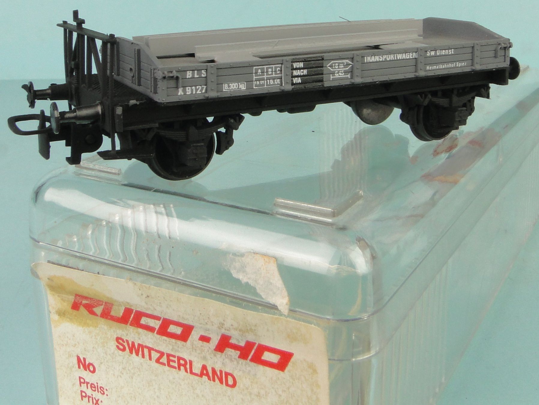 Modellini di ferrovie: Ruco 1016 BLS Flachwagen, NEU – Usato da Bülach venduto da cann11