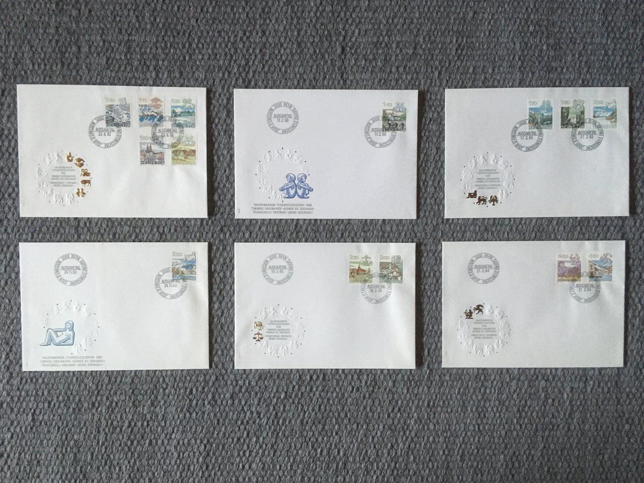 Tutti i francobolli: 1982-86 Tierkreiszeichen auf FDC – Usato da Nesslau venduto da andi_hon