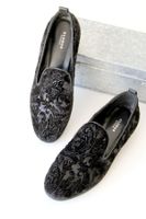 Globus Damenschuhe Gr.36 - Loafer / Slipper aus Leder & Samt