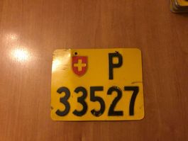 Nummernschild PTT Post Mofa ausrangiert P 33527
