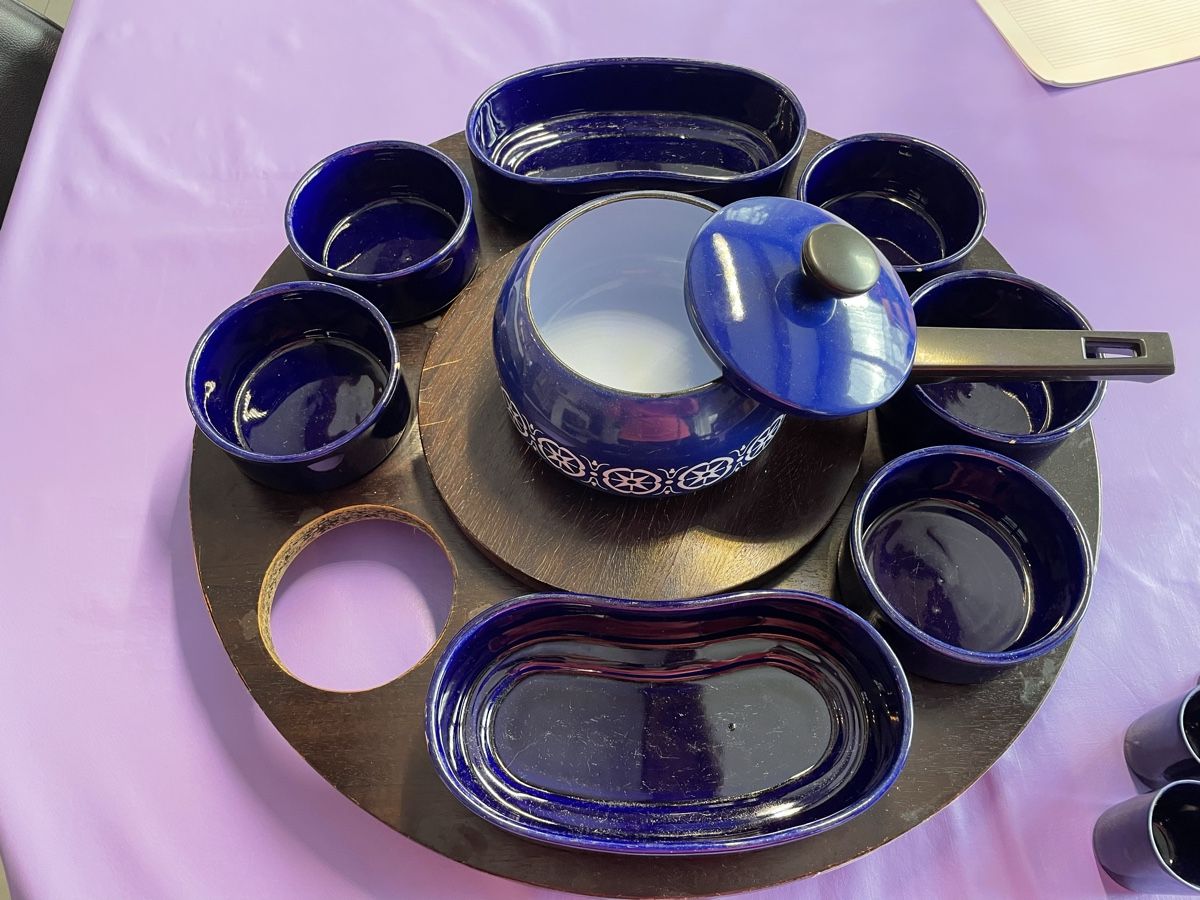 Set di piatti: Fondue Chinoise Set, blau – Usato da Winkel venduto da Sesaemli20 3