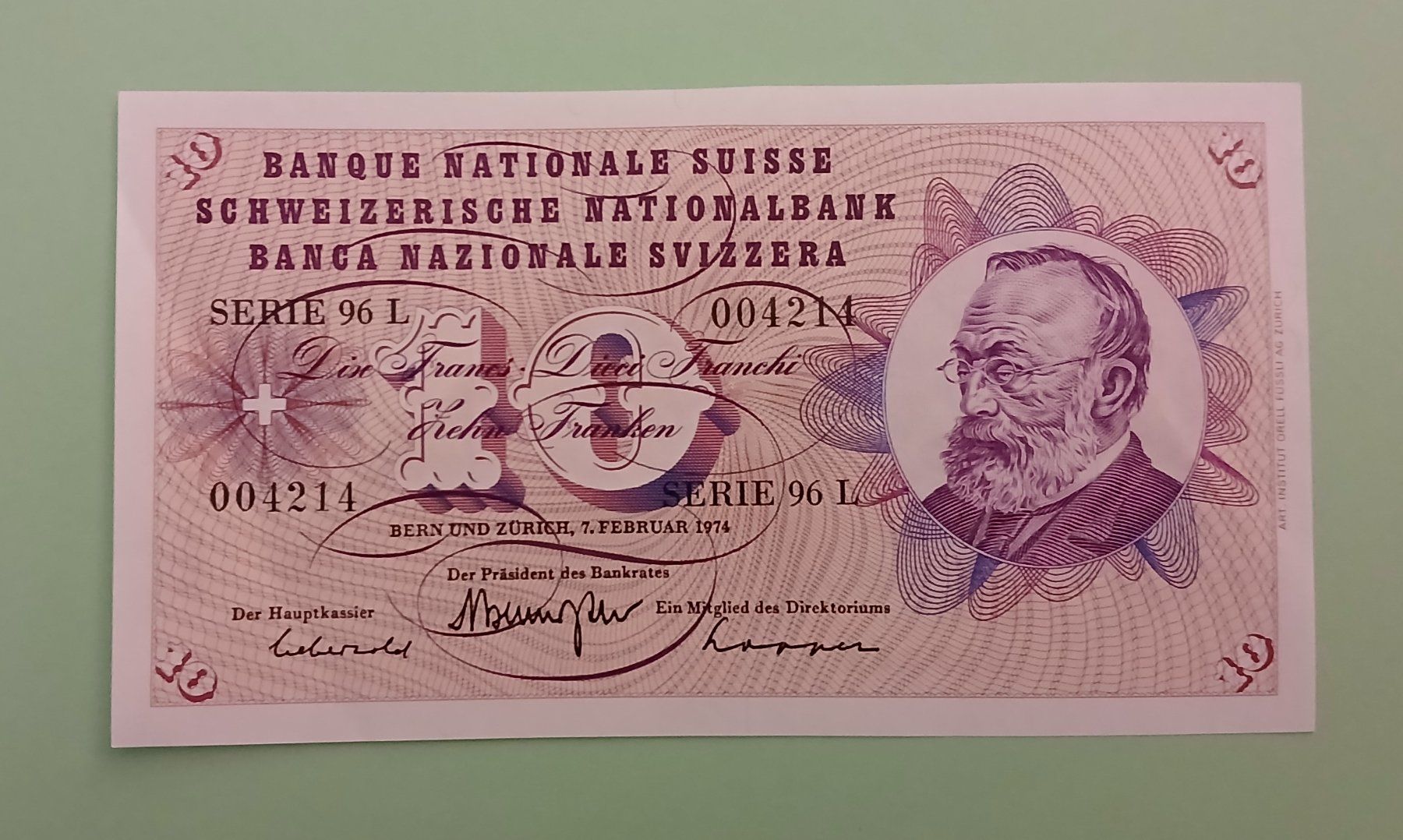 Banconote: Schweizer Banknote 10.- (5. Serie) – Usato da Ueberstorf venduto da Lee-Loo