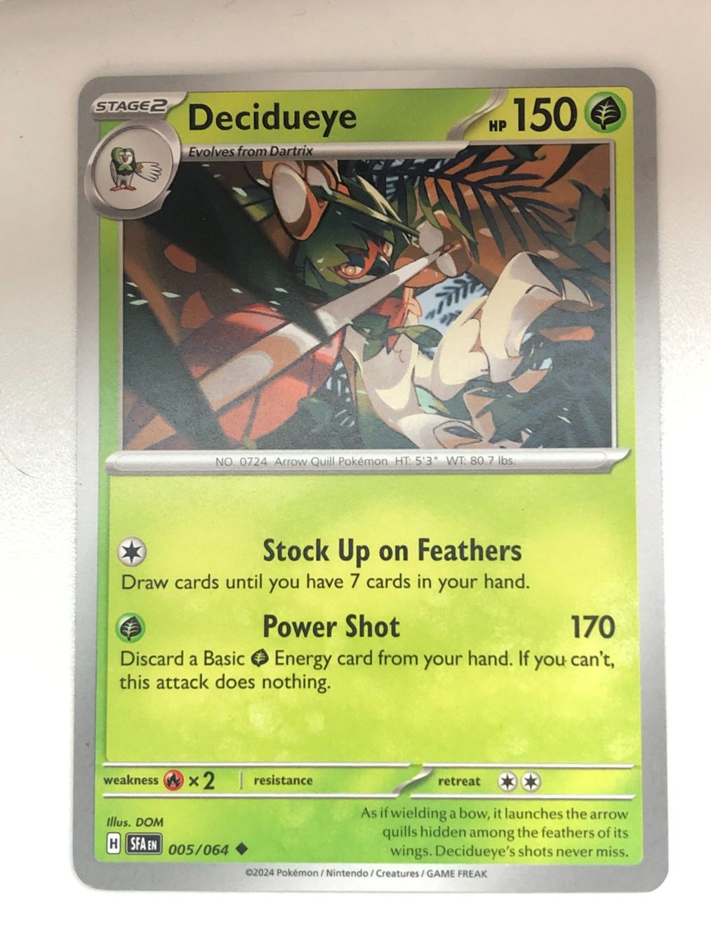 Pokémon Carte collezionabili: Pokémon | EN | SFA | Decidueye (5/64) – Usato da Basel venduto da Pokemon_TR4D3R