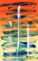 10 Acryl Zeichnungen auf Papier
