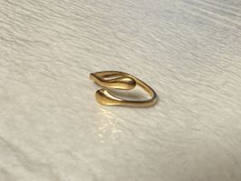 Bague dorée inox design ouvert femme taille unique état neuf