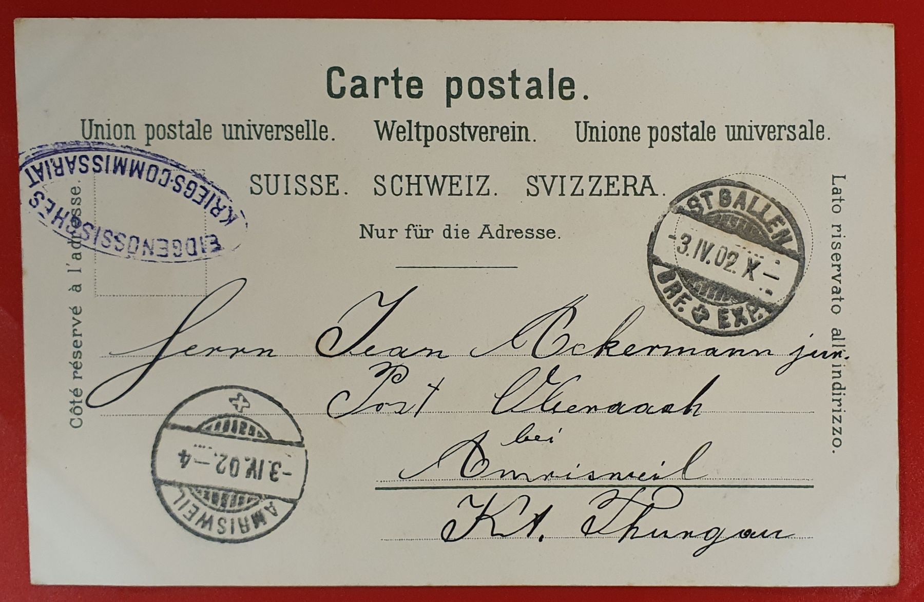 Cartoline postali: 2 Militärkarte 1902 – Usato da Kreuzlingen venduto da Rschweiz1 5