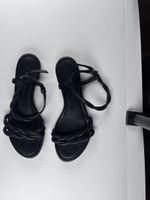 Sandalen schwarz Grösse 39 Leder geflochten guter Zustand