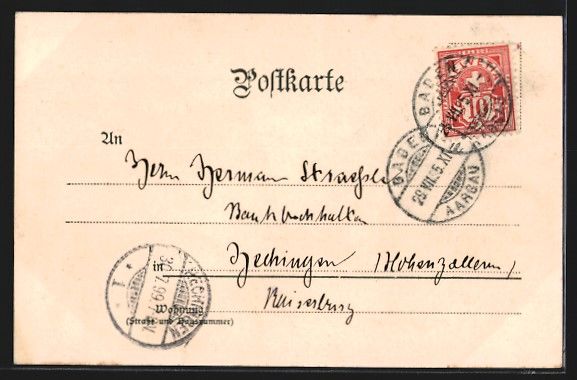 Ansichtskarten: Baden, Ansicht auf den Siedlungsort – Gebraucht aus Berlin von bartko-reher 1