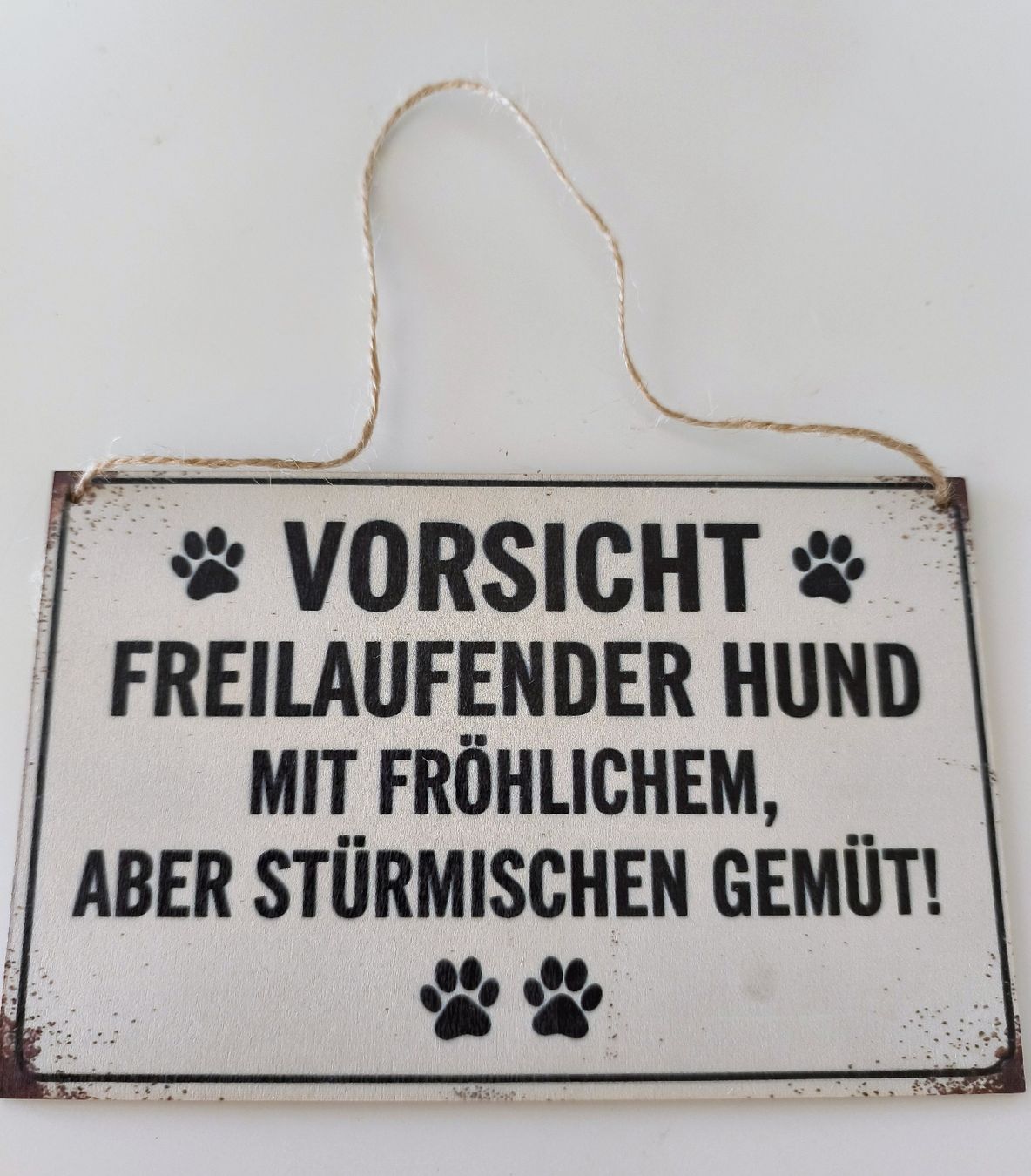 Insegne: Schild VORSICHT FREILAUFENDER HUND – Nuovo e nell'imballaggio originale da Münchenbuchsee venduto da Zauberkistel