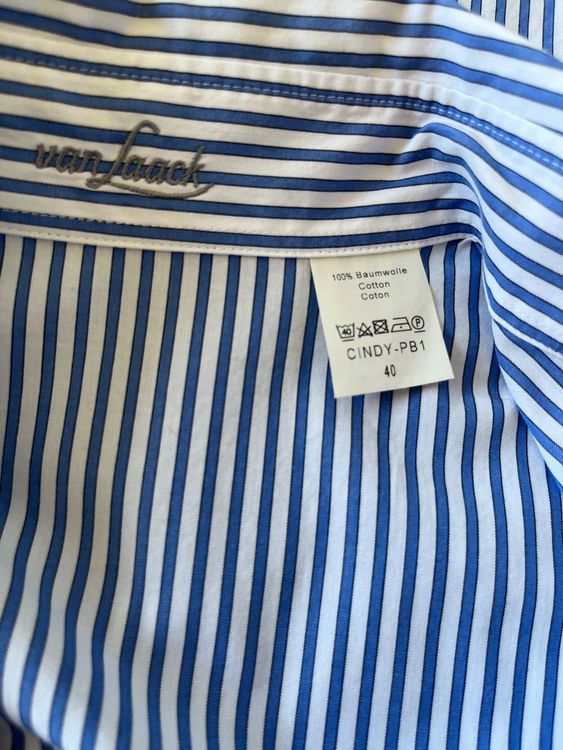 Chemisiers: Blue & white shirt with lace from van Laack, size 40 – D'occasion à Wilen b. Wollerau par crabbe 7