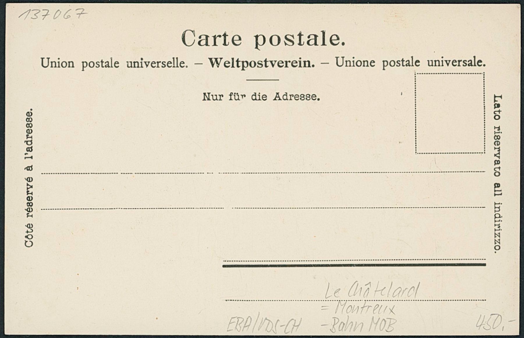 Cartoline postali: VDS Le Châtelard - Bahn MOB - Montreux – Nuovo (secondo la descrizione) da Schindellegi venduto da leecollect 1