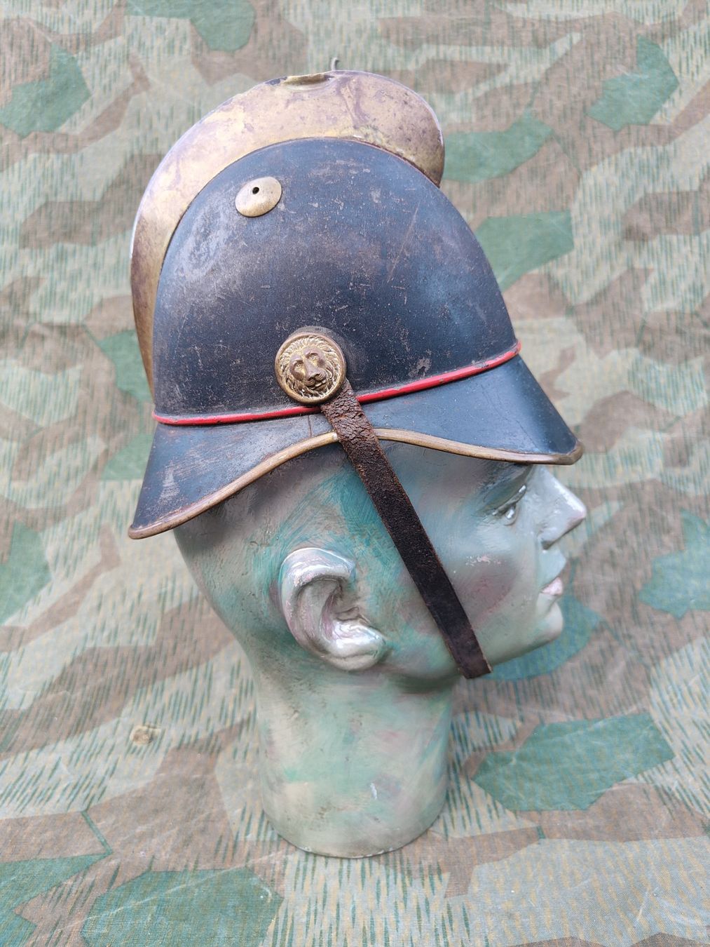 Pompieri: Helm Feuerwehr um 1920, Grösse 53 – Usato da Bauma venduto da SwissMilitaria 4
