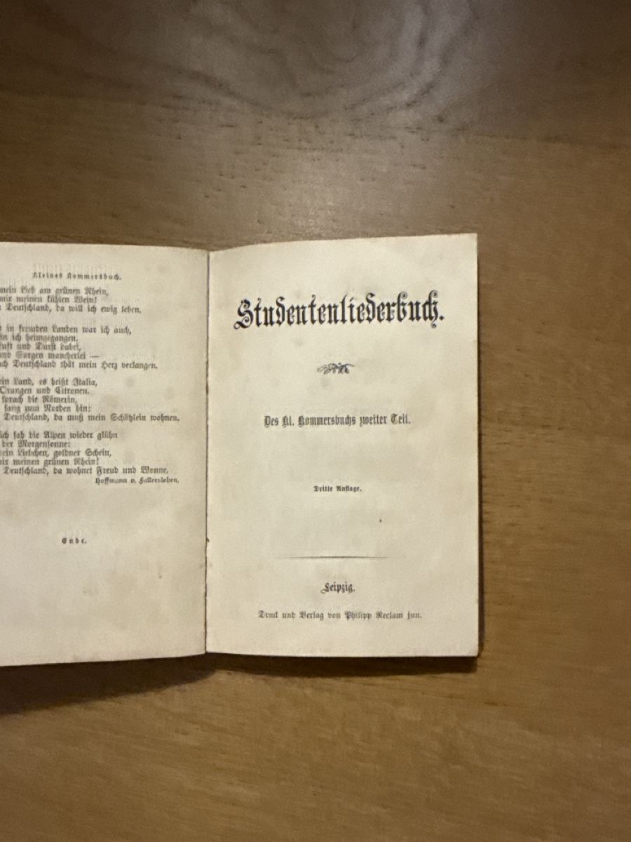 Bücher: Antikes Studentenliederbuch, Kommersbuch, ca. 1900, – Gebraucht aus Neuhausen von DELY 4