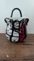 Glasvase Handtaschenform Murano Optik bunte Muster
