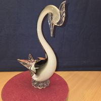 Schöner Glas - Schwan Deko - Figur. ca 24 cm 