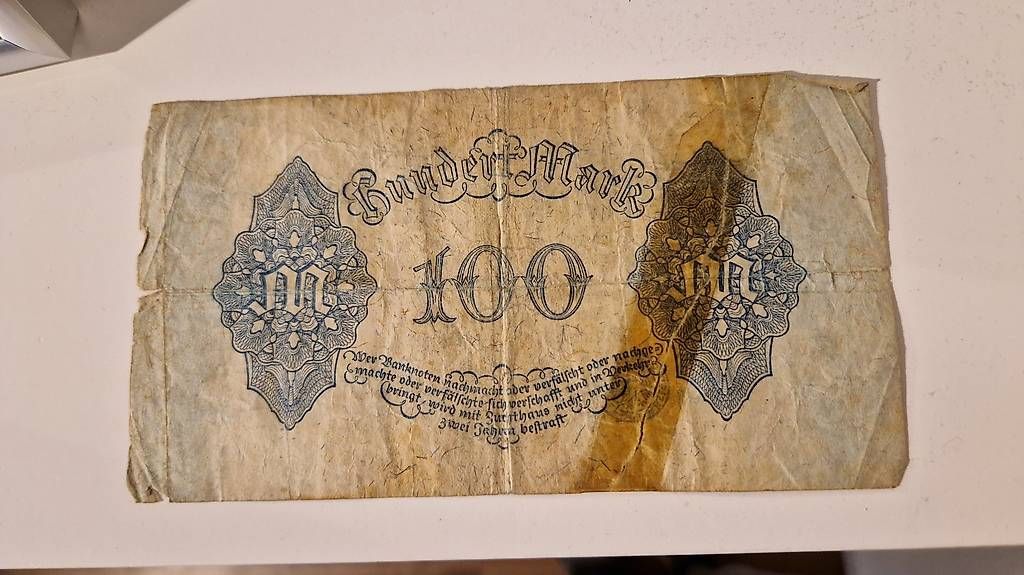 Banconote: Reichsbank Note 100 Mark – Usato da Seewen SO venduto da Perle8 1