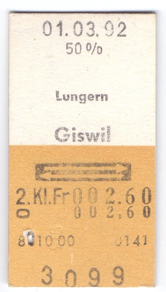 Biglietti: Billette Lungern - Giswil – Usato da Langenthal venduto da Sammlungs_aus