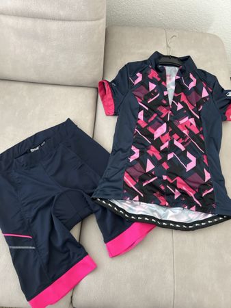 Radtrikot-Set von Crivit, Grösse 44-46, blau-pink, NEU