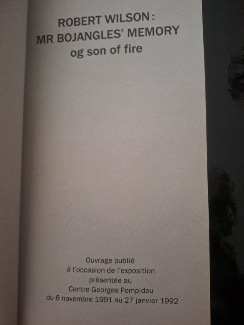 Libri: BOOK ROBERT WILSON catalogue centre Pompidouou – Usato da LAUSANNE venduto da KWEW 1