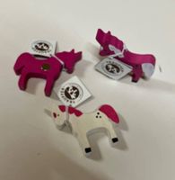 3x Holzfiguren Trauffer Einhorn mit Magnet, neu