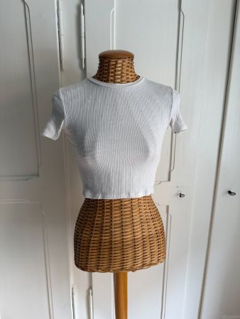 T-Shirt weiss gestreift XS