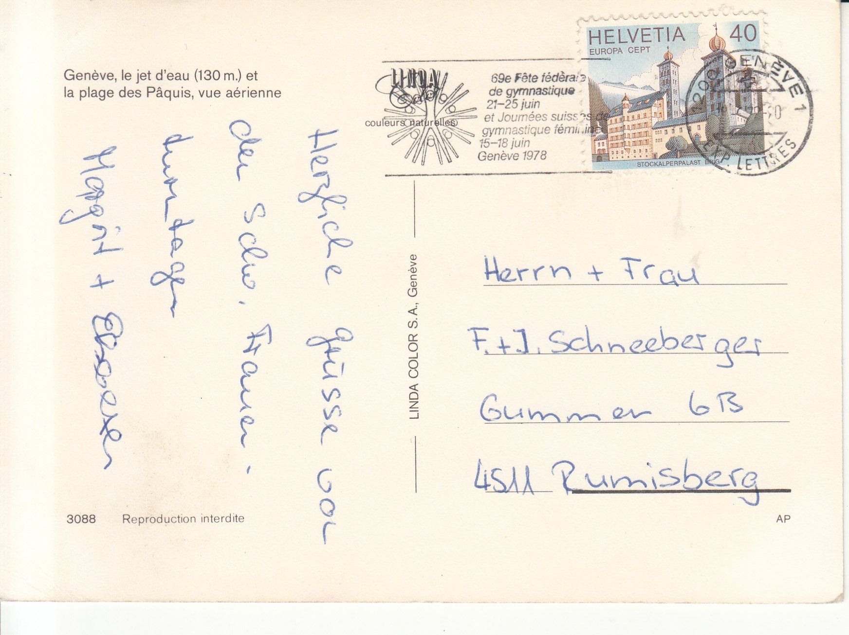 Cartoline postali: Genève 1978 – Usato da Bürglen TG venduto da StampGraf 1