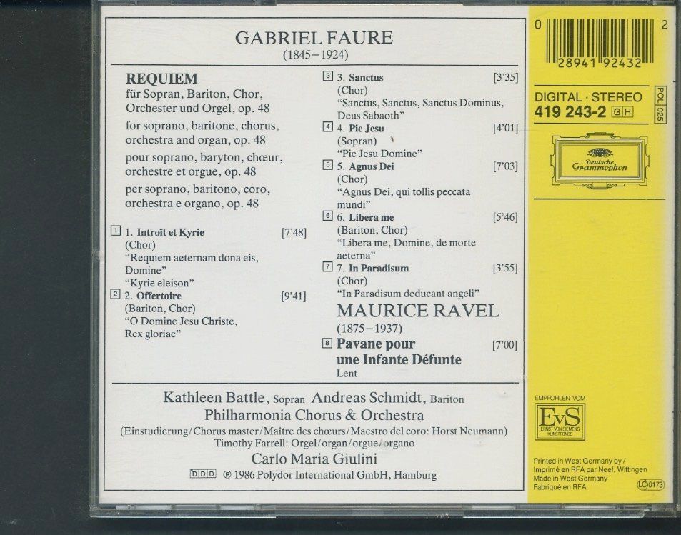 CDs: Requiem de Fauré – Gebraucht aus Delémont von MaxPlan 1