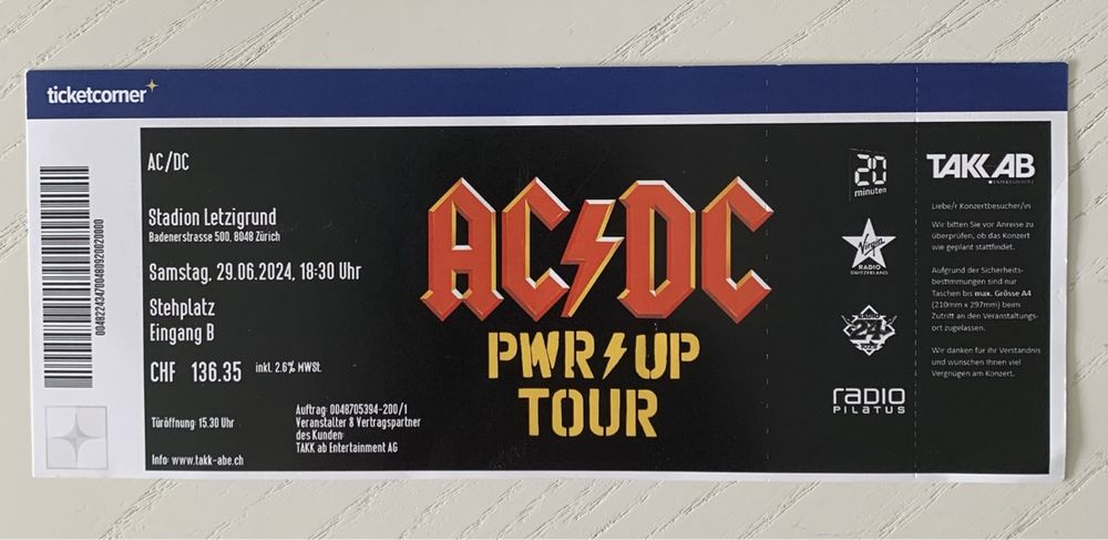Ticket AC/DC plus PWR/UP CD limited edition (Neuf (Voir description)) à ...