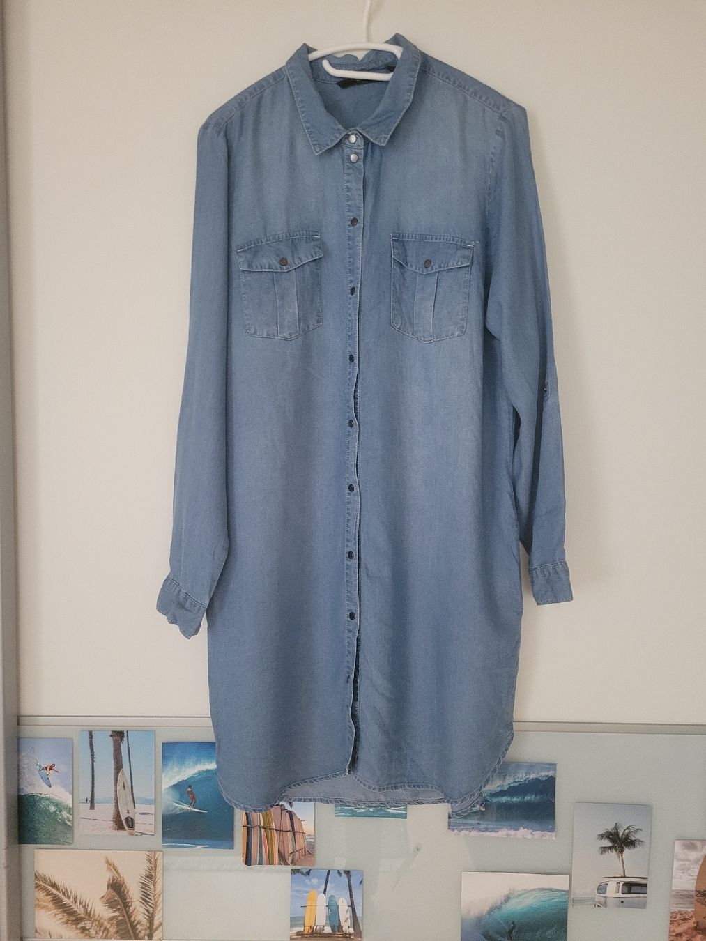Vero Moda Camicette: Vero Moda Longbluse in Jeansoptik, hellblau, Gr. XL – Usato da Büren NW venduto da nie_k6382