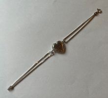 Bracelet en argent 925 avec coeur bombé et perforé S