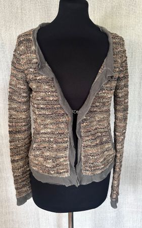 Bouclé-Strickjacke von Tandem Gr. 34/36 mit Baumwoll-Anteil