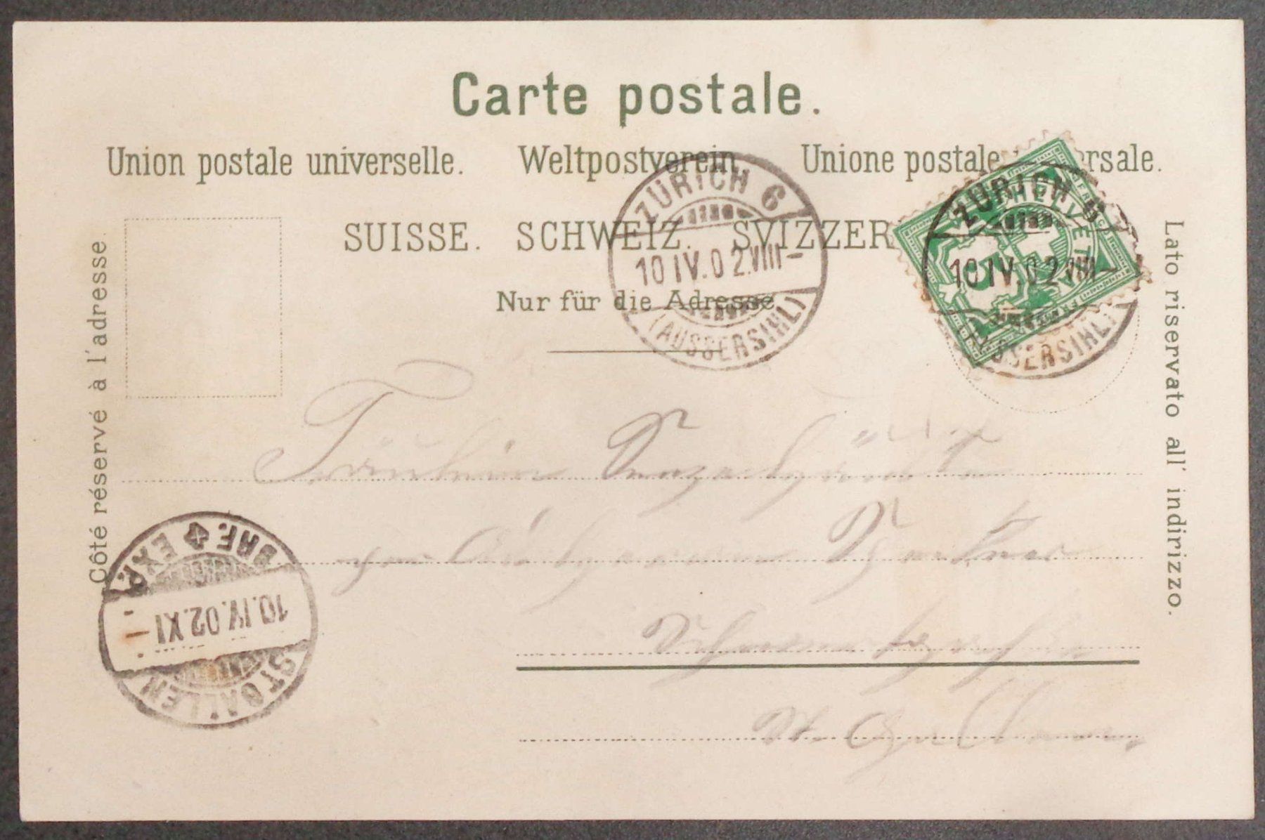 Cartoline postali: SOUVENIR MILITAIRE 1902: Carte lithographiée – Usato da Le Locle venduto da timbrettino 1