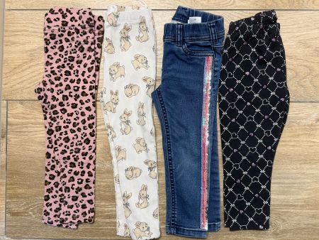4 Hosen/Leggings für Mädchen, Größe 92 🎀