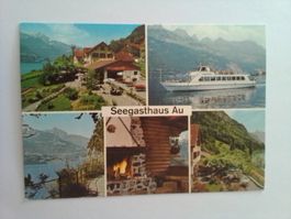 Walensee See Gasthaus Au Quinten mit Schiff