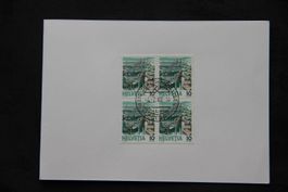 Schweiz 1988 - Karte mit 4er-Bl. Postzentrum Zürich-Mülligen