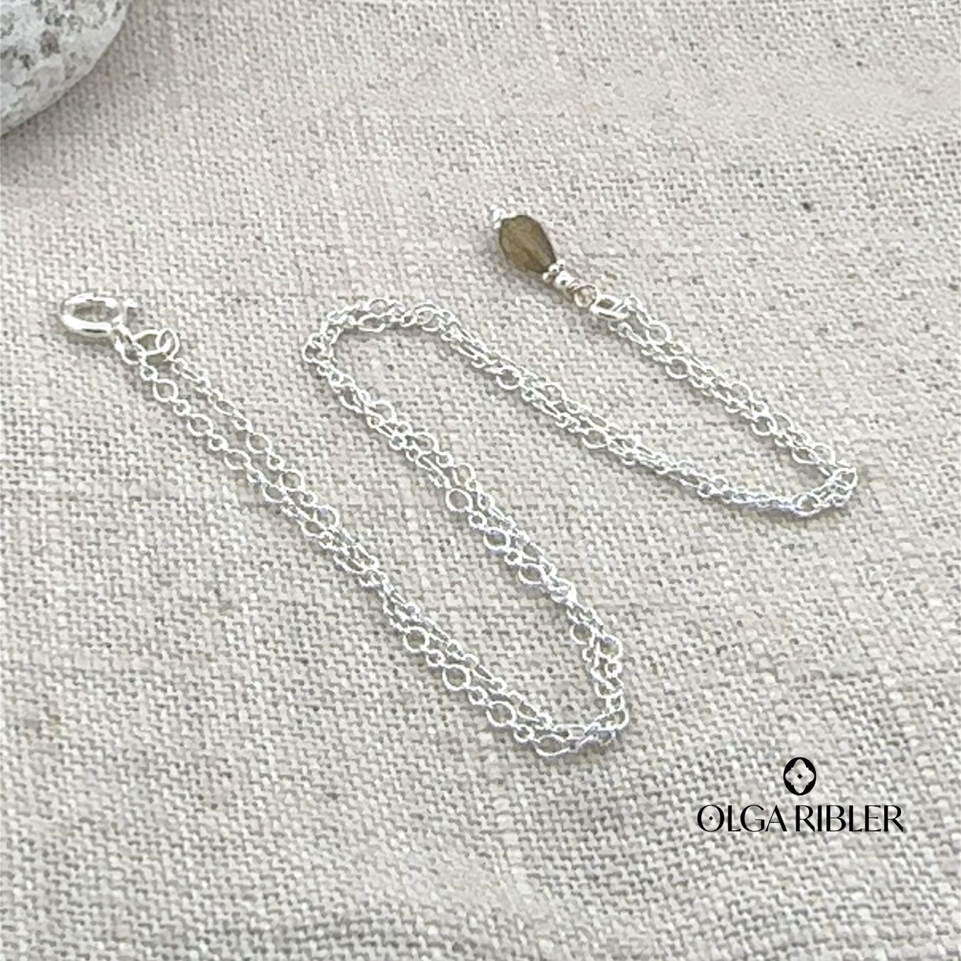 Olga Ribler Catenine: Silberkette fein 2 mm mit Turmalin 45 cm – Nuovo (secondo la descrizione) da Luzern venduto da Schmuckoutlet 5