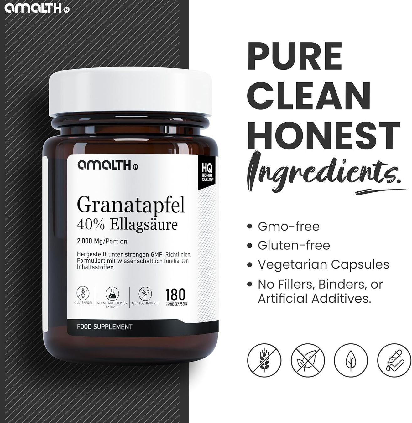 Lebensmittel & Spezialitäten: Granatapfel Kapseln 2000mg 40% Ellagsäure – Neu und originalverpackt aus Suhr von TradeMasters 7