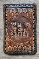 Antike Notizbuchhülle Etui Leder/Kunstleder? TERRIER Hund