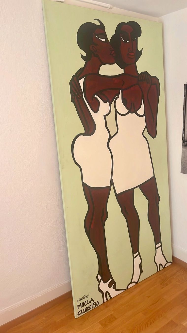 Dipinti: Original Schweizer Gemälde "Mocca Clube 90" – Usato da Zürich venduto da Isabelle1313