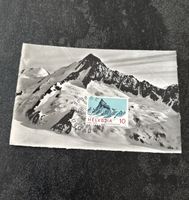 Schweizer Briefmarke auf Postkarte - Finsteraarhorn