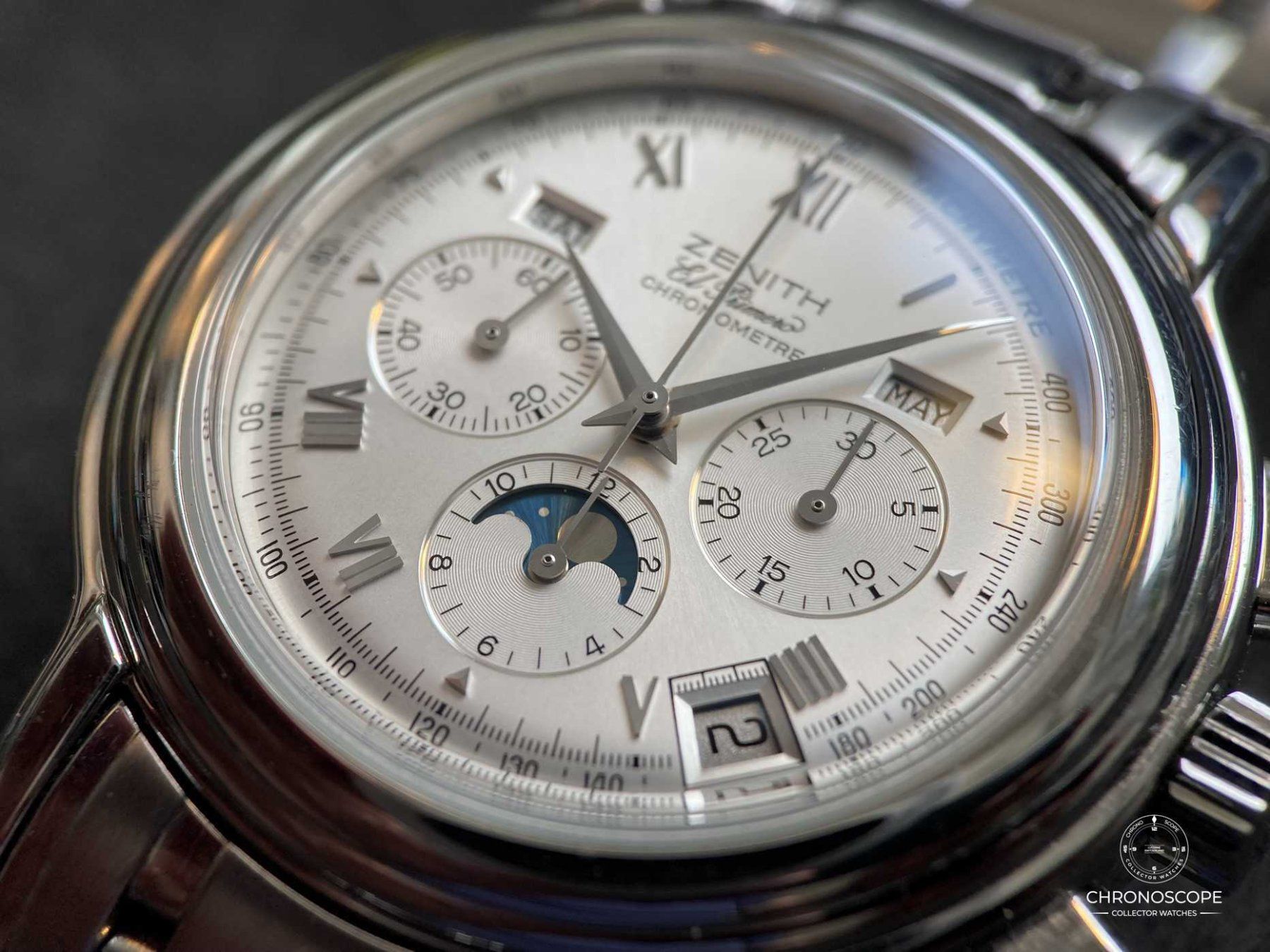 Zenith Orologi: Zenith Chronomaster Full Calendar Chronograph Cal. 410, Full – Usato da Luzern venduto da ChronoScope6004 4