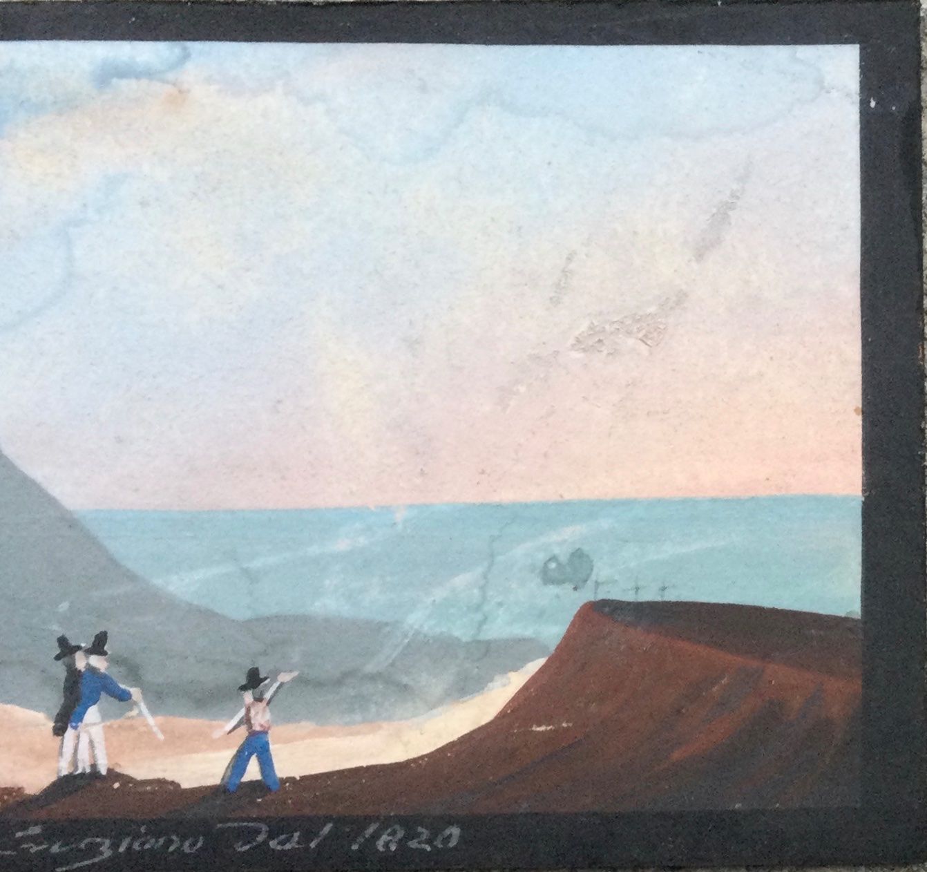 Gemälde: Antike Napoli Vulkan Gouache Gemälde – Gebraucht aus Root von  2