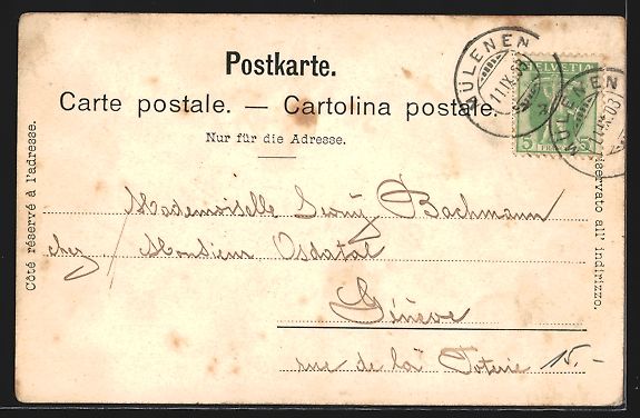 Cartoline postali: Matten b. Interlaken, Ortspartie mit Woh – Usato da Berlin venduto da bartko-reher 1