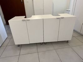 2x Lavabo-Unterschrank weiss  je 60 × 40 × 59 cm