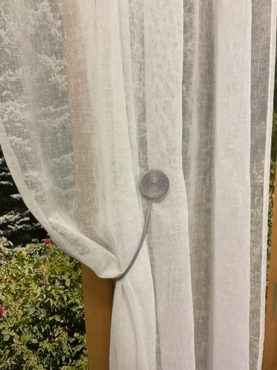 Tende: Vorhang weiss transparent mit Raffhalter neu – Nuovo (secondo la descrizione) da Brugg AG venduto da ast_gbs6 2