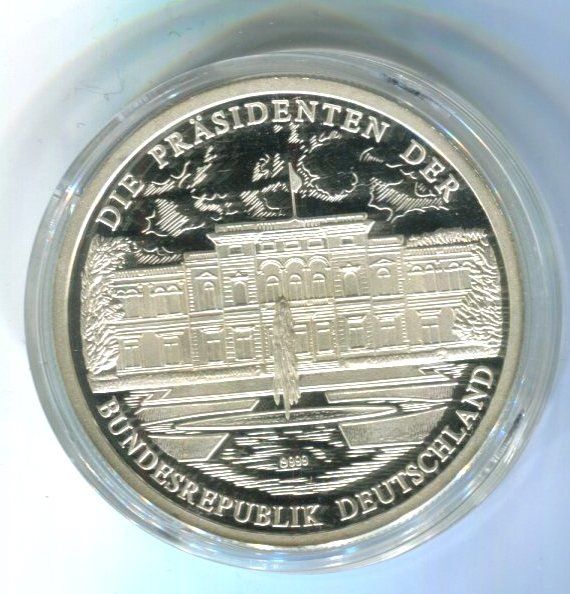 Medaillen: Silbermedaille "Bundespräsident Walter Scheel". 999/1000 PP – Neu und originalverpackt aus Basel von Butsch5 1