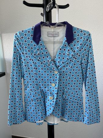 Blazer Michele Negri blau gemustert Grösse S Baumwolle