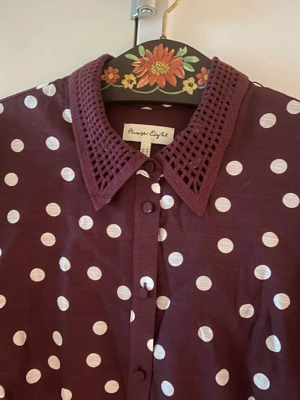 Phase Eight Vestiti: PHASE EIGHT Polka Dot Midi Hemdblusenkleid – Nuovo (secondo la descrizione) da Luzern venduto da Felicita_26 3