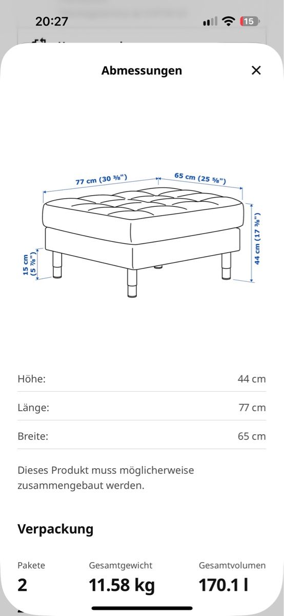 Ikea Sgabelli: Hocker Landskrona Beige – Usato da Zürich venduto da Bettina032 3