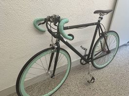 Single-Speed / Fixie Urban Biker  Matt-Schwarz & Mintgrün